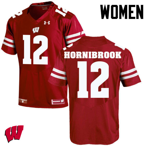 Wisconsin Badgers Women's #12 Alex Hornibrook NCAA Under Armour Authentic Red College Stitched Football Jersey CN40R38DQ